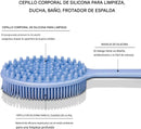 Cepillo de Baño de Silicona Doble Cara con Mango Largo
