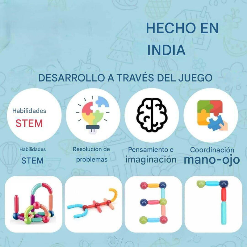 Juguete Educativo Magnético 42 Piezas de Colores