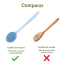 Cepillo de Baño de Silicona Doble Cara con Mango Largo