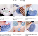 Cepillo de Baño de Silicona Doble Cara con Mango Largo
