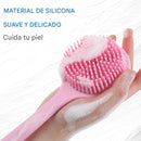 Cepillo de Baño de Silicona Doble Cara con Mango Largo