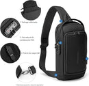 Bolso Cruzado Antirrobo Negro con Puerto USB