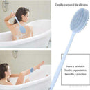 Cepillo de Baño de Silicona Doble Cara con Mango Largo